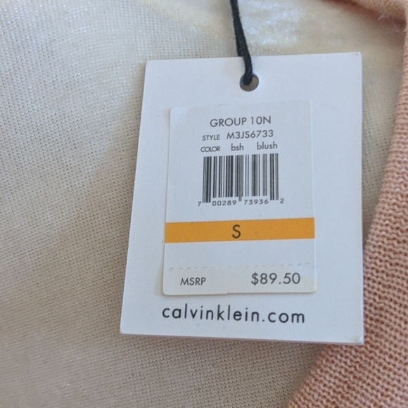 NEW Calvin Klein Peach Pink Pearl Wool Blend Sweater - w tags! - Picture 2 of 5